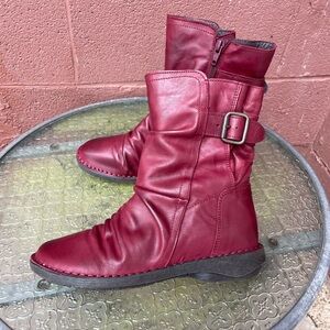 Mix Mooz Parade Red Leather Boots Size 36